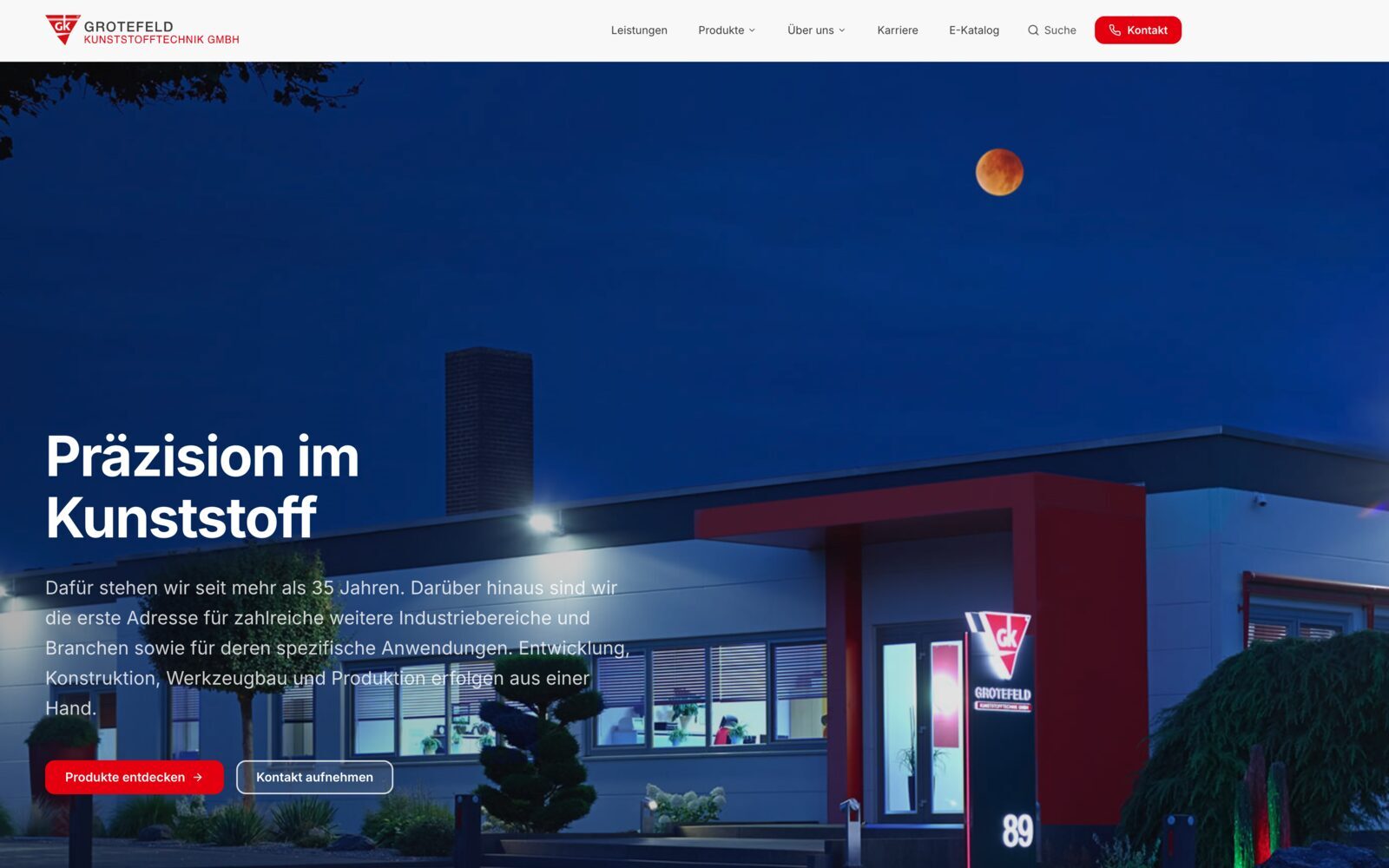 Website für Grotefeld Kunststofftechnik