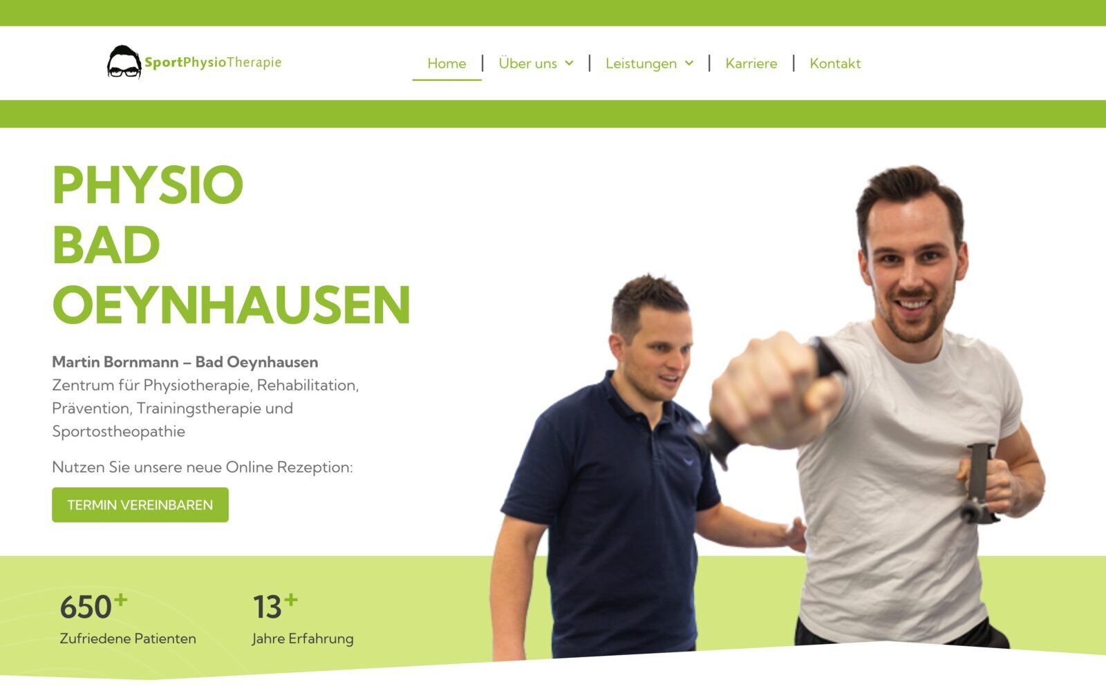 Website für SportPhysioTherapie